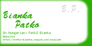 bianka patko business card