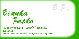 bianka patko business card